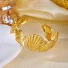 Ocean Style Starfish Stainless Steel Cuff Bracelet for Women Bohemian Geometry Gold Color Bangle Summer Party Jewelry Gift