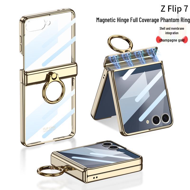 Samsung Z Flip7 Clear Folding Case - Full Coverage, Anti-Fall Protection