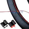 Schwarz / Rot / Blau / Grau DIY PU Leder Auto Lenkradbezug mit Nadel und Faden Atmungsaktiv Anti Rutsch Universal