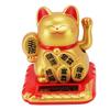 Solar Powered Waving Cat Wealth Welcoming Solar Cute Happy Lucky Cat Fortune Cat Statue Ornament for Home Car Decor