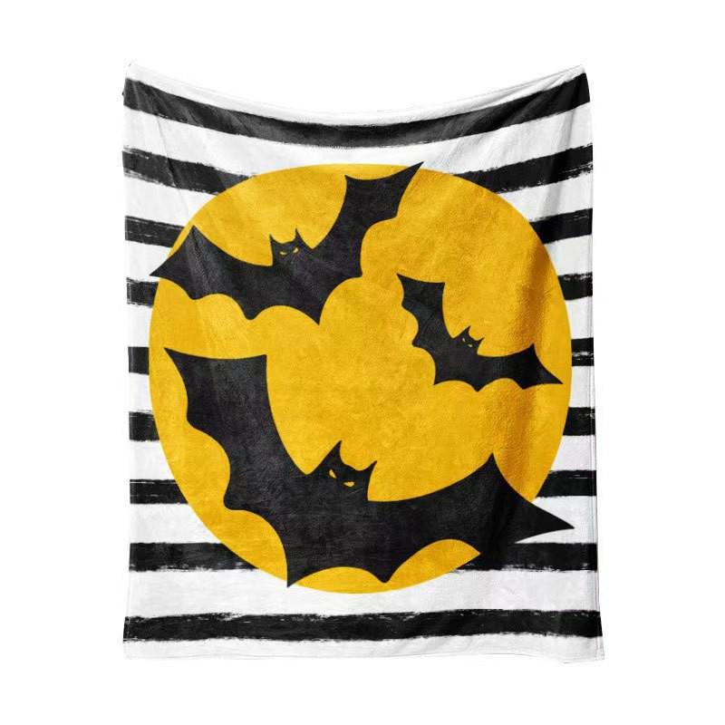 Halloween Cartoon Flannel Blanket - Soft Pumpkin Ghost Design for Kids