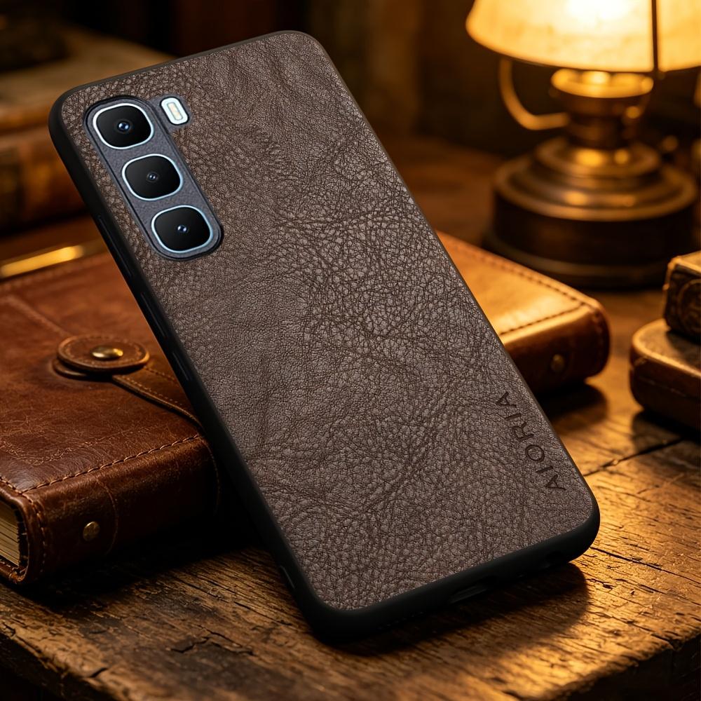 Phone Case - Solid Color Faux Leather Phone Case for Infinix Hot 70 60 50 Pro 60I Note 60 50 Pro 50X, Smart Precise Camera Hole Placement