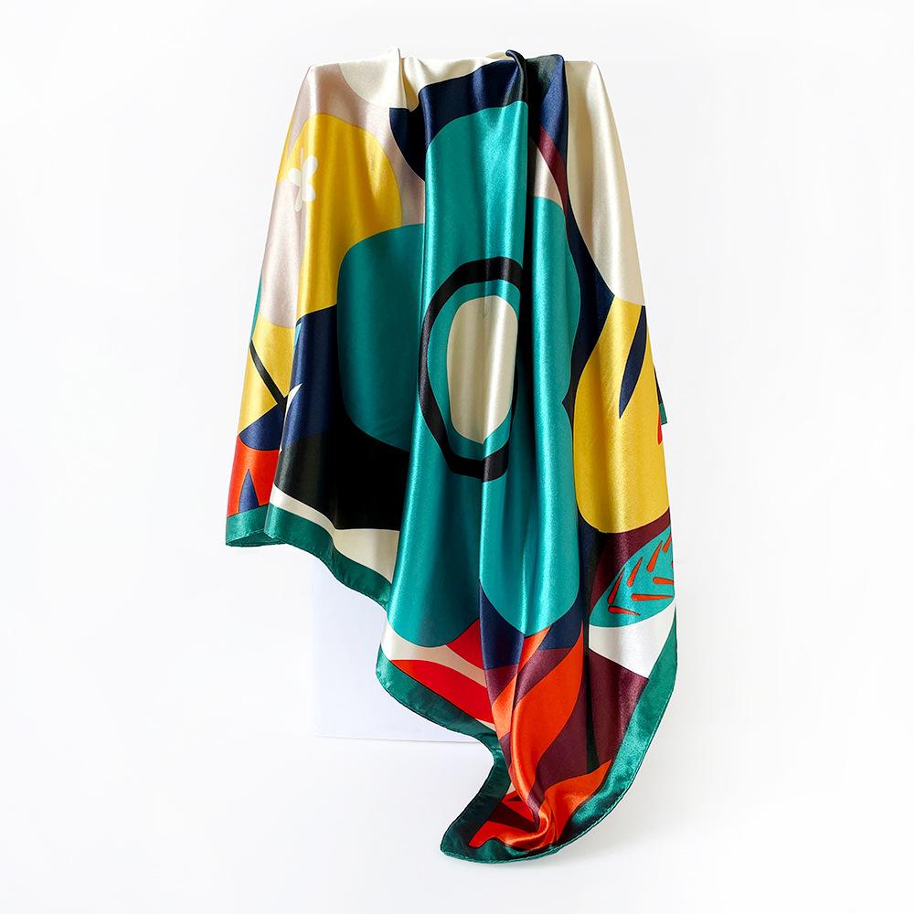 90cm headscarf silk scarf classic print large square scarf women s shawl 90x90cm
