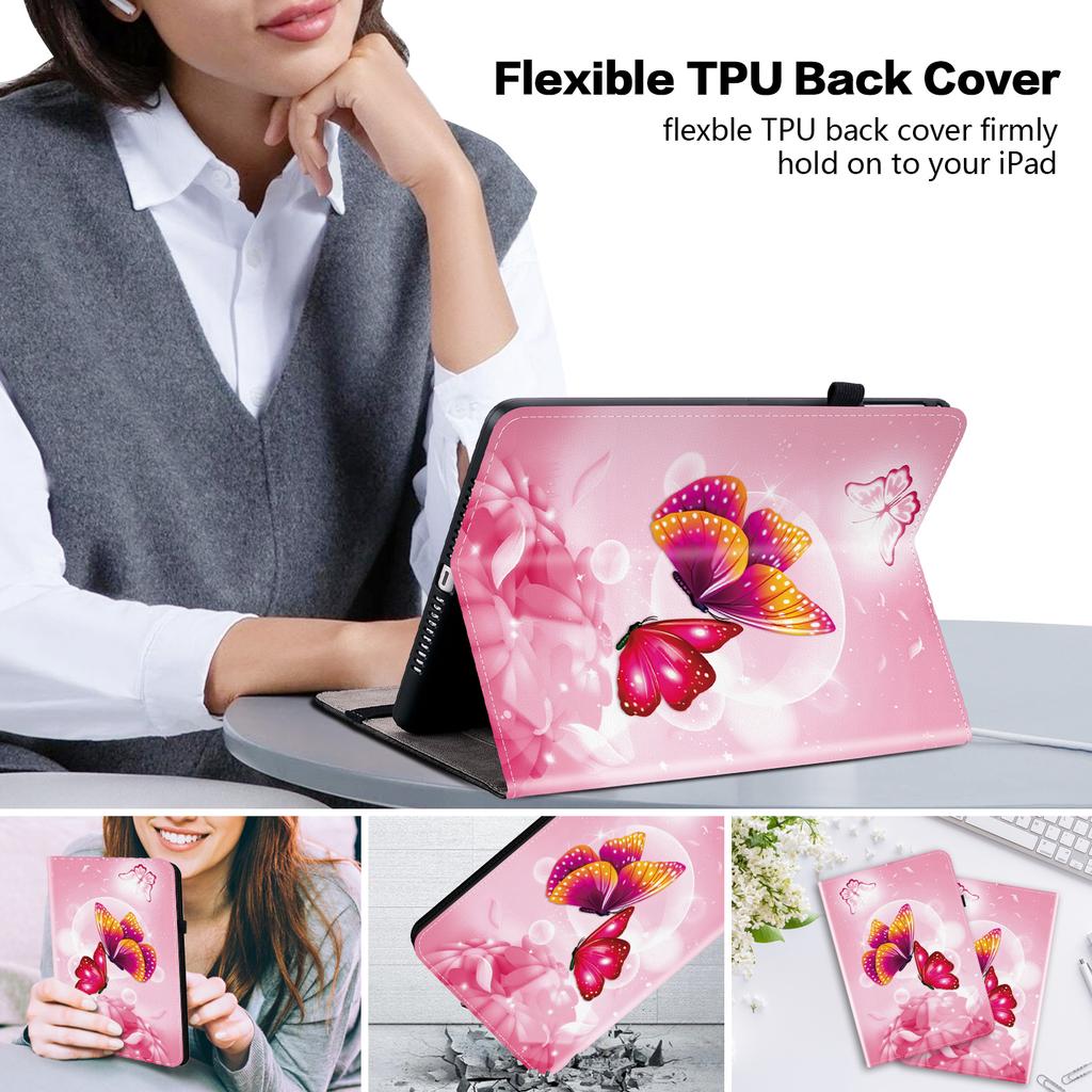 PU Leather Tablet Case for Apple iPad Pro 12.9 (2018)-11 Styles! Durable,with 2 Stand Slots,Pencil Holder & Card Slots,Flexible TPU Back Cover