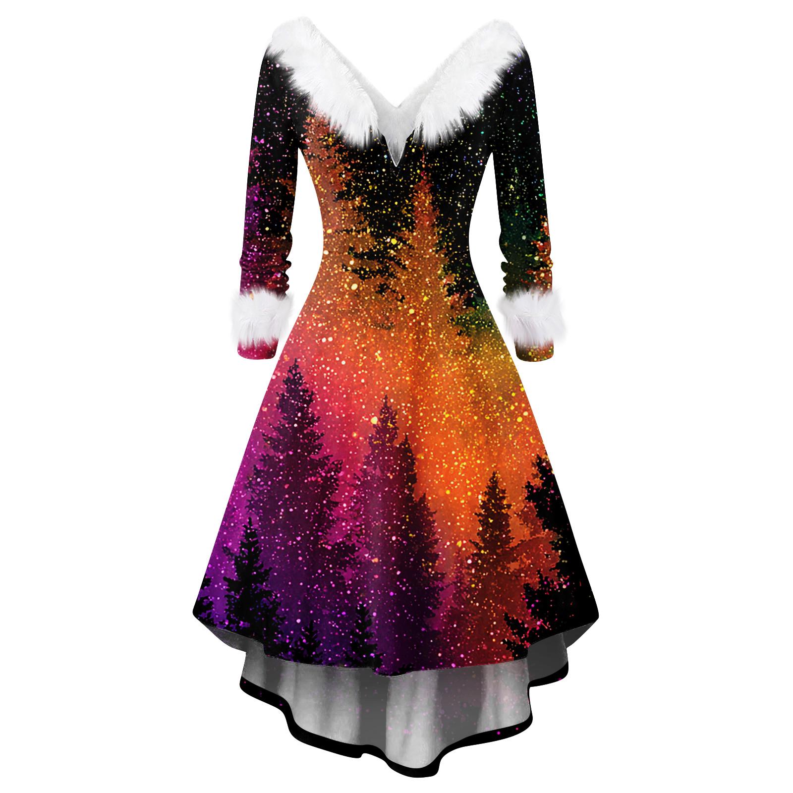 

Женское модное повседневное приталенное платье с рождественским принтом для вечеринки с длинными рукавами XL