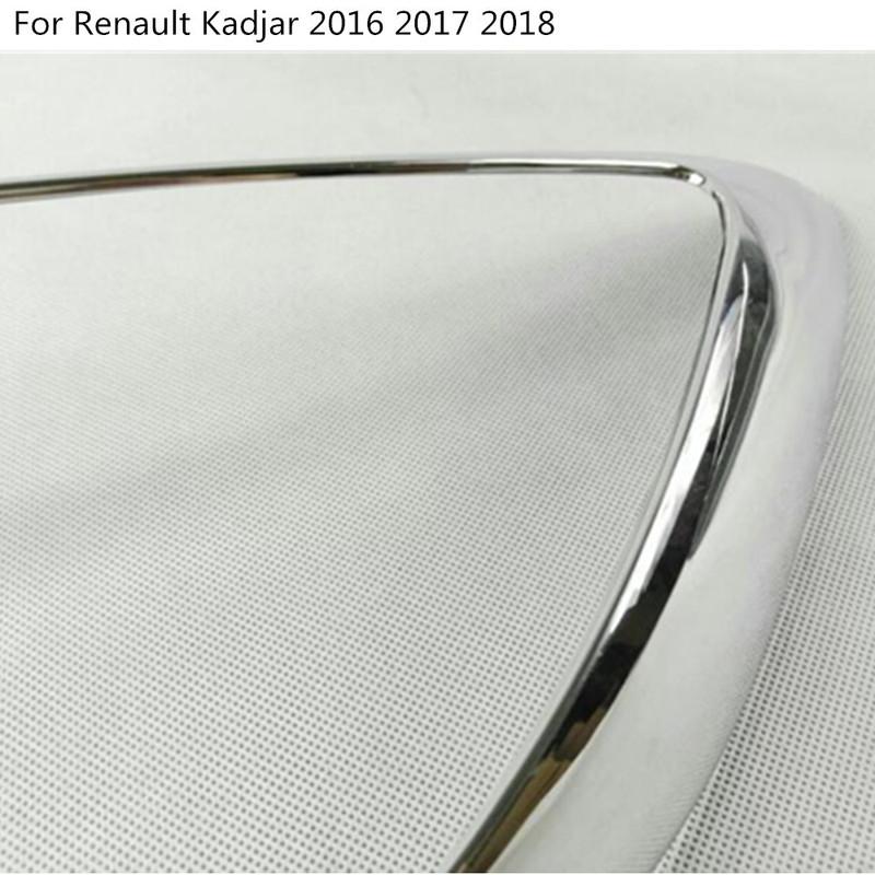 For Renault Kadjar 2016 2017 2018 Car Body Front Head Light Lamp Detector Frame Stick ABS Chrome Cover Trim Parts 2pcs