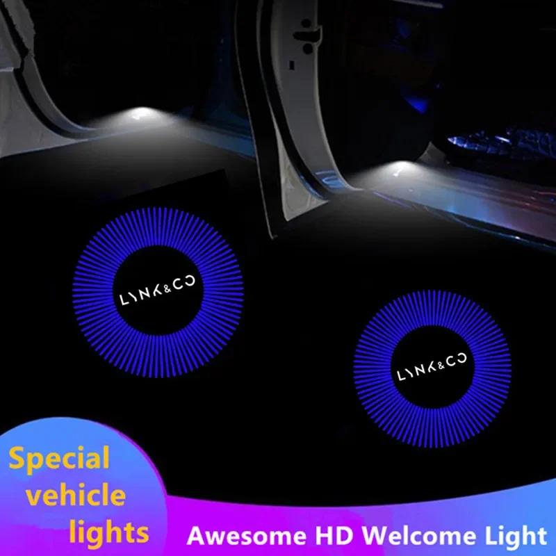 for Lynk&Co 01 02 03 05 09 Led Car Door Welcome Light Laser Projector Logo Ghost Shadow Lamp Goods Accessories