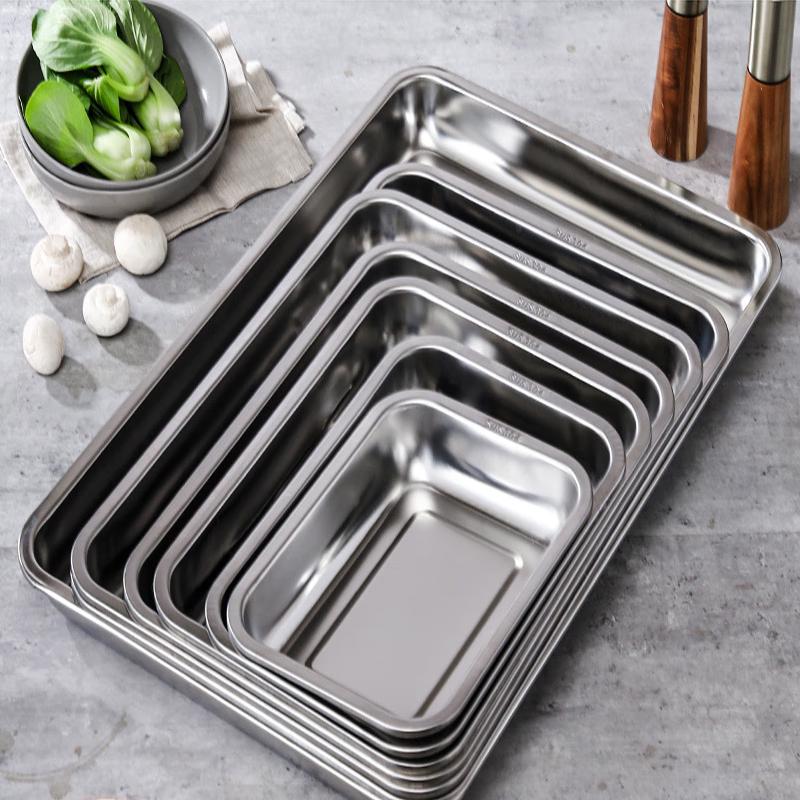 Прямоугольный многофункциональный сервировочный поднос LISM из нержавеющей стали