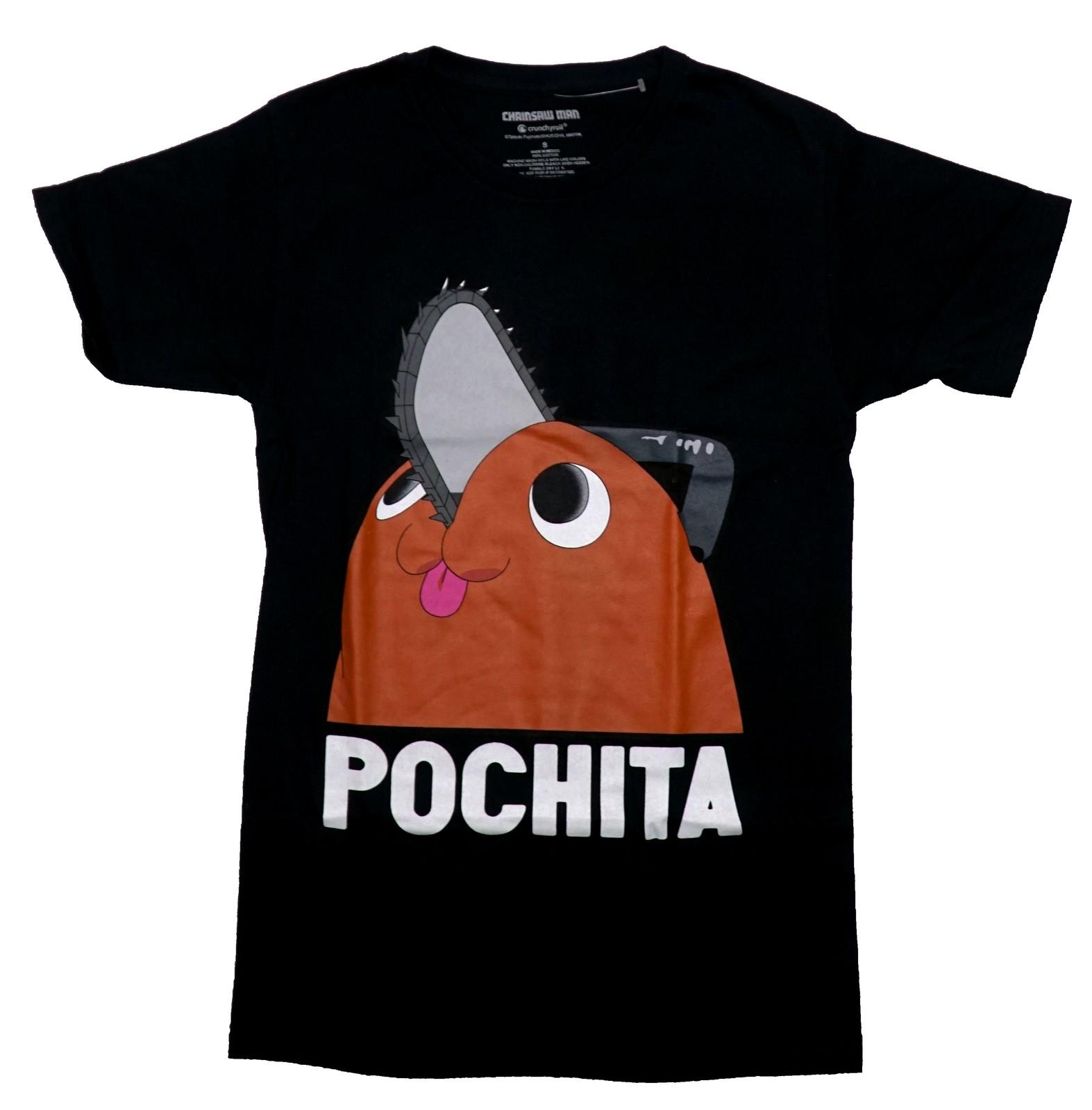 Chainsaw Man New Adult T-Shirt - Pochita Cute Face Over Name XXXL
