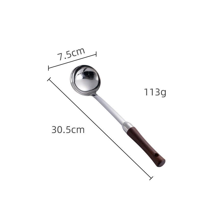 HANYANG Holzgriff, Edelstahl-Kochgeschirr, 304 Edelstahl, Spatel, Fondue-Topf, großer Trichter, Küchenutensilien