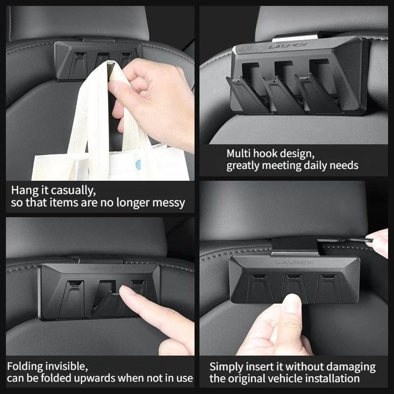 For Tesla Model 3 Highland Model Y Juniper Model YL 2026 Hidden Folding Seat Hook ABS Car Backrest Hook Glove Box Storage Hooks