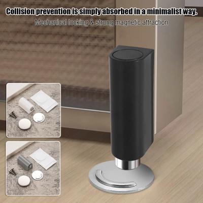 Magnetic Door Stopper Wall Protector No Drilling Anti-collision Windproof Door Catch Holder Heavy Duty Carpet Tile Concrete Wooden Floor Mount