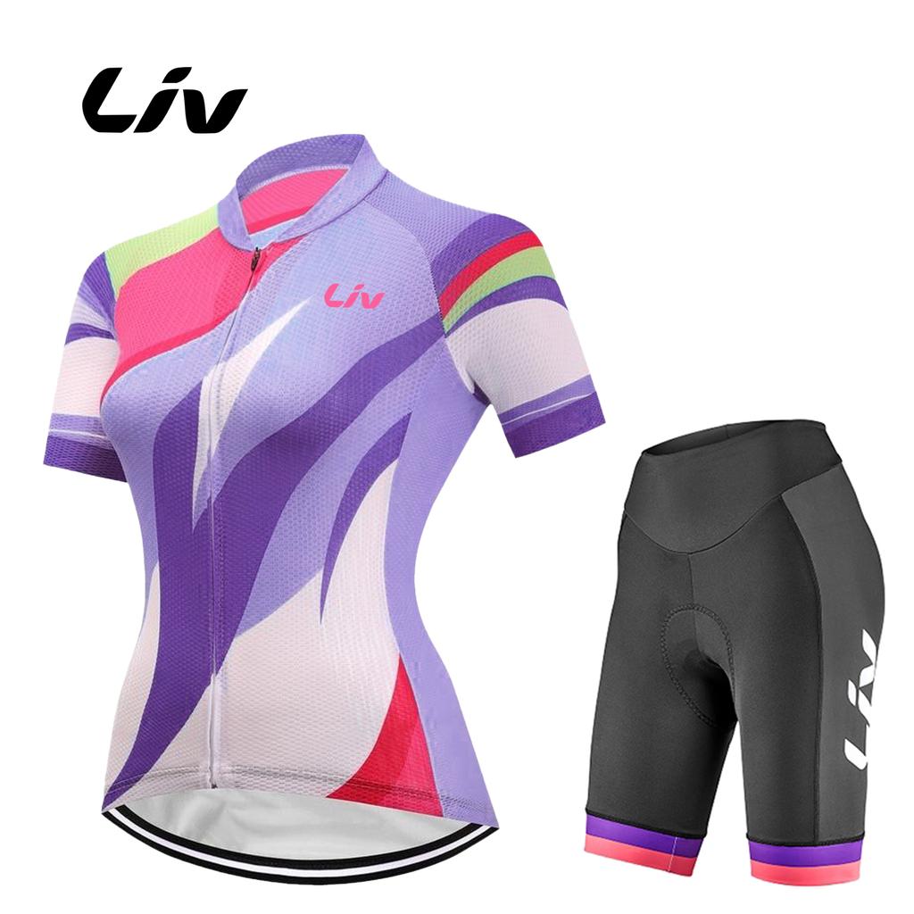 Women Short Sleeve Mtb Bike Clothing Racing Bicycle Clothes Ropa Ciclismo Cycling Jersey Bib Set Summer Breathable Cycling Suit Set 2026
