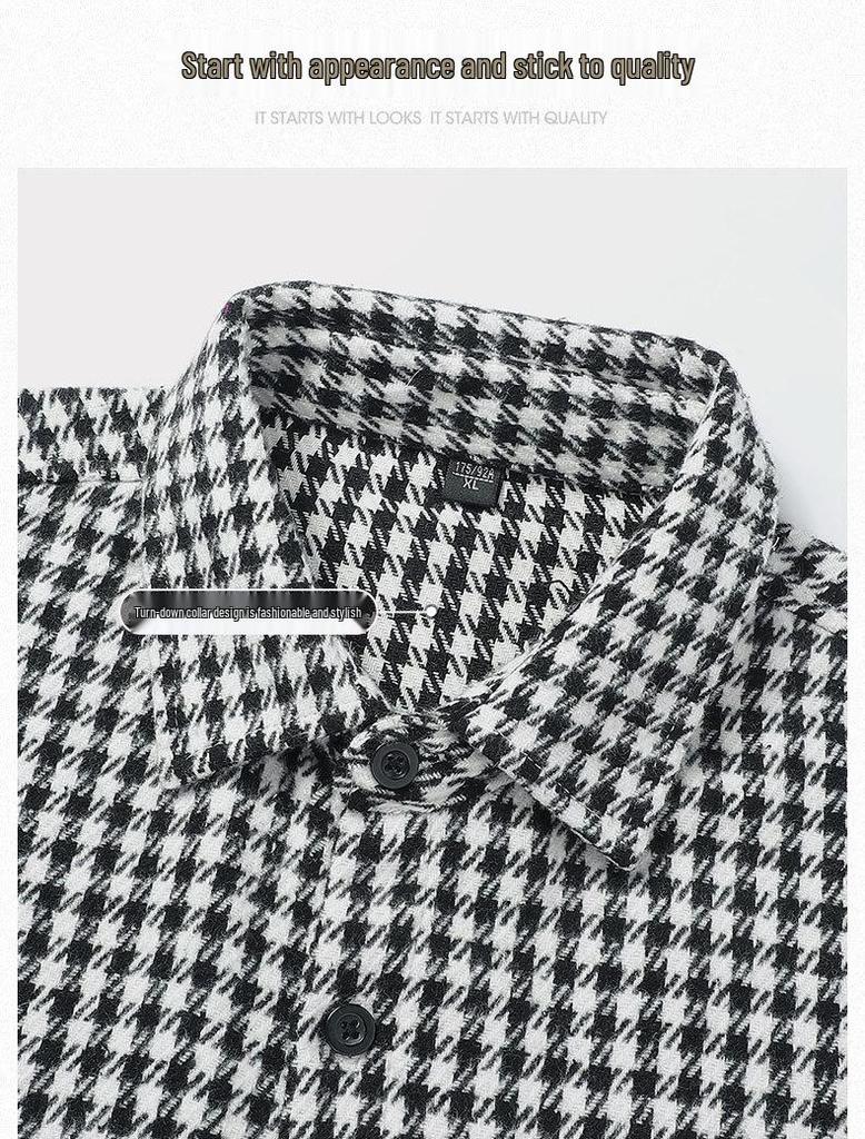 Unisex Hong Kong Style Plaid Shirt Jacket - Japanese Workwear, Multi-Pocket, Perfect for Spring and Autumn.