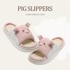 Fashion Linen Platform Slippers Women Home Cute Animal Cartoon Designer Shoes Girls Flats Fashion House Casual Footwear Elegant Big Size