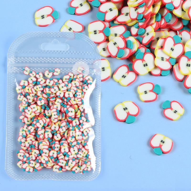 10G 3D Fruit Series Soft Clay Slice Strawberry Lemon Nail Glitter Nail Art Deco Design DIY Nail Art Supplies
