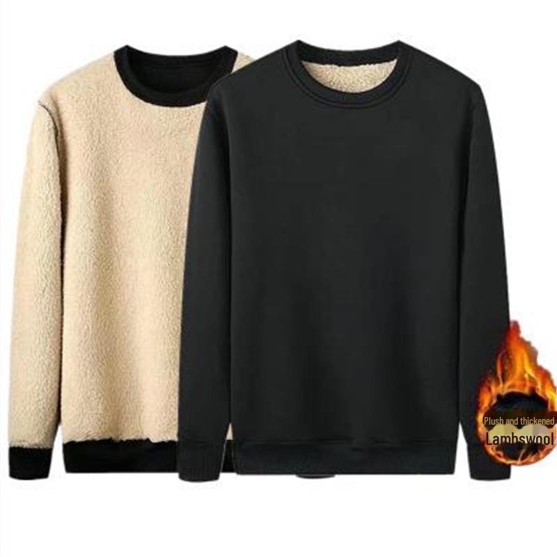 Men's Autumn/Winter Hooded Zipper Sweatshirt Set, Thick Plus Velvet, Trendy Large Sizes.