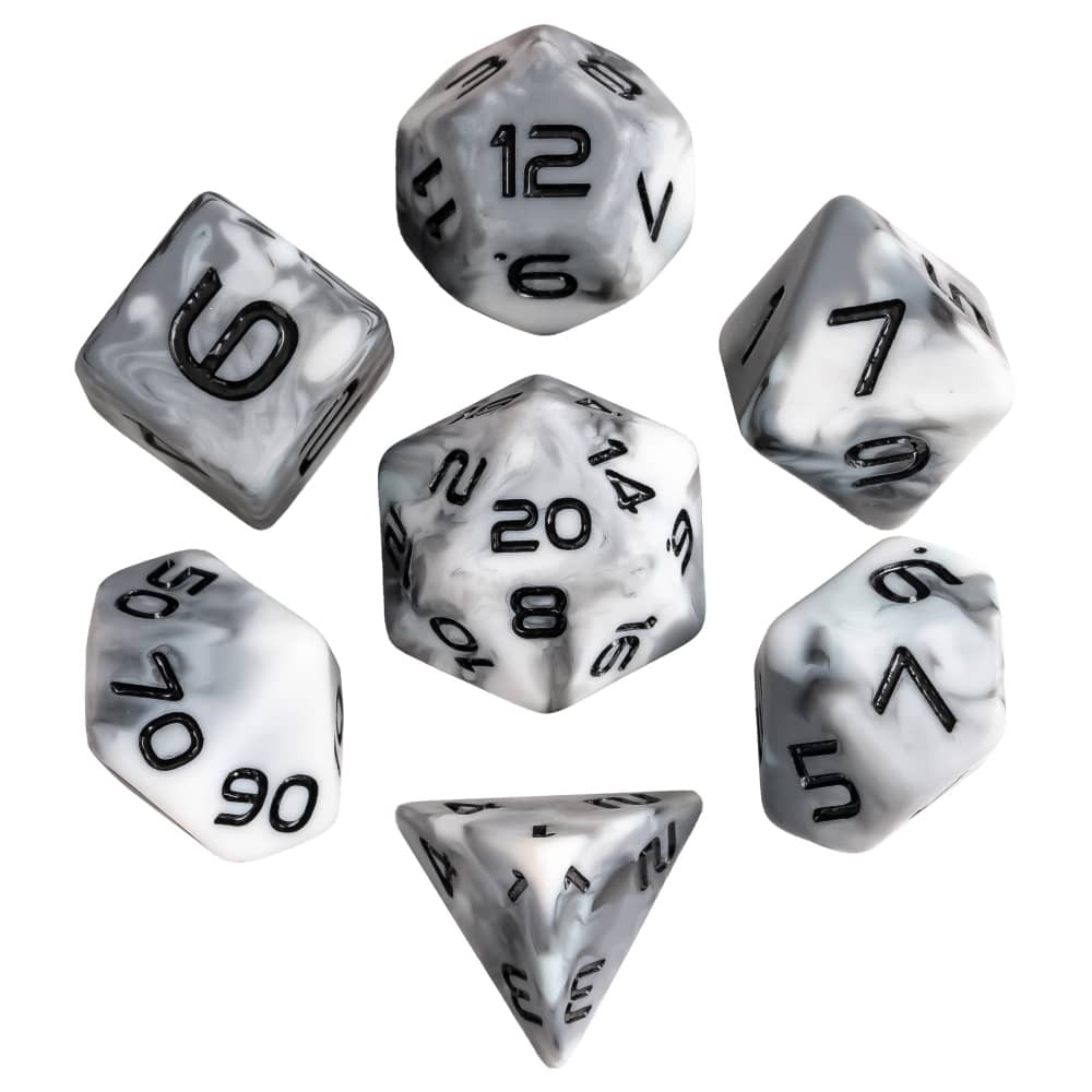 Cusdie Camo DND Dice 7-Piece RPG Polyhedral Dice Set Resin D20 D12 D10 D8 D6 D4 D% for D&D Pathfinder Cthulhu Tabletop Games