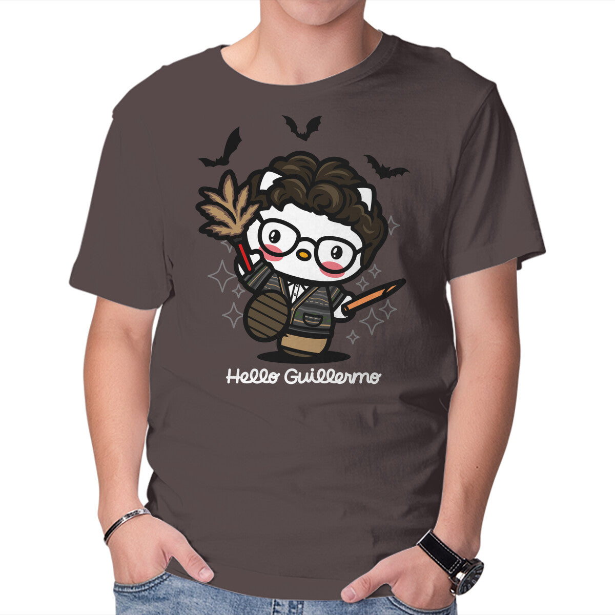Unisex Crew Neck T-Shirt Hello Guillermo Graphic Short Sleeve Casual Tee XXXXL