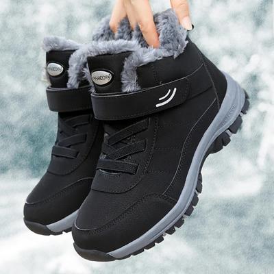 Outdoor Wanderschuhe für Damen Plateau Schneeschuhe Stiefel Plüsch Warmhalten Herrenstiefel Winter Stiefeletten Bequeme Wanderschuhe