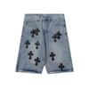 Vintage gewaschene Jeans-Shorts mit Metallakzenten Unisex Straight Fit Punk-Stil Baumwollmischung