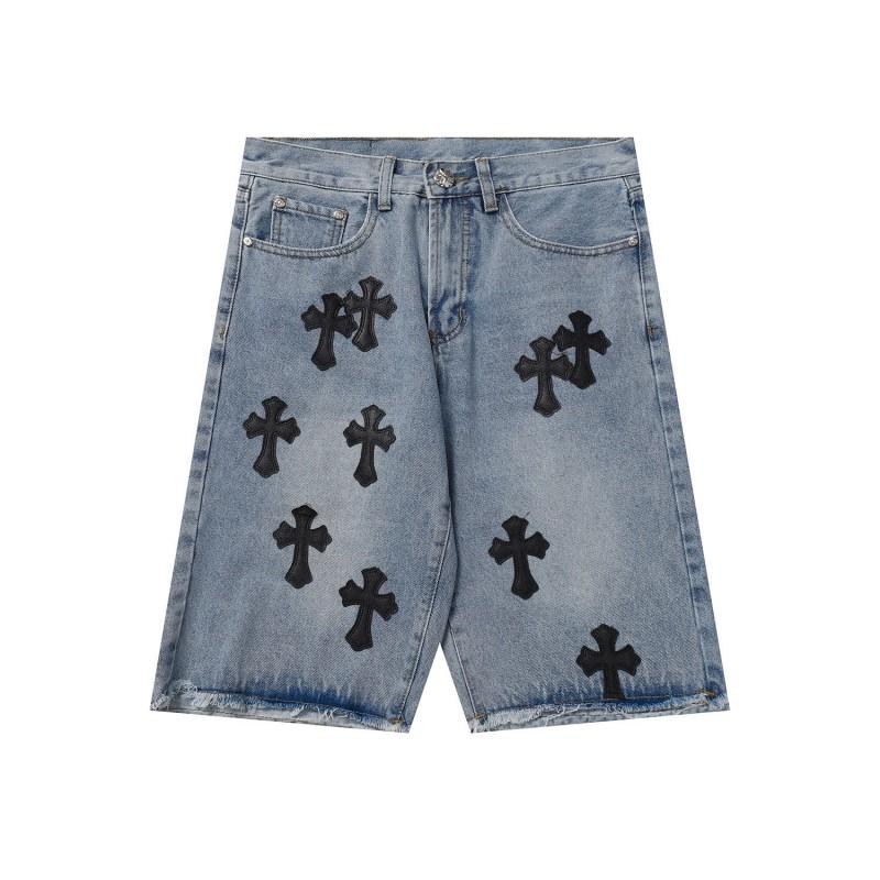 Vintage gewaschene Jeans-Shorts mit Metallakzenten Unisex Straight Fit Punk-Stil Baumwollmischung