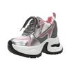 Fashion 2025 New Ladies Shoes Mesh Women's Vulcanize Shoes Mixed Colors Breathable Women Sneakers Increase Height Lace Up Casual Shoes