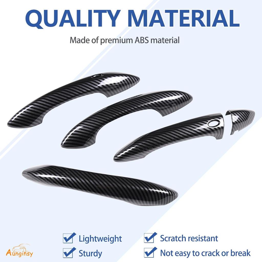 Aunginsy Exterior Door Grab Handle Trim Cover Compatible with Hyundai Tucson/Santa Cruz 2022-2024, Car Outside Front Rear Door Handle Panel