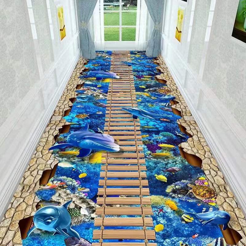 New 3D Fun Adventure Corridor Doormat Bedroom Kitchen Floor Mat Decoration Game Doormat Rug Idyllic Carpet Living Room