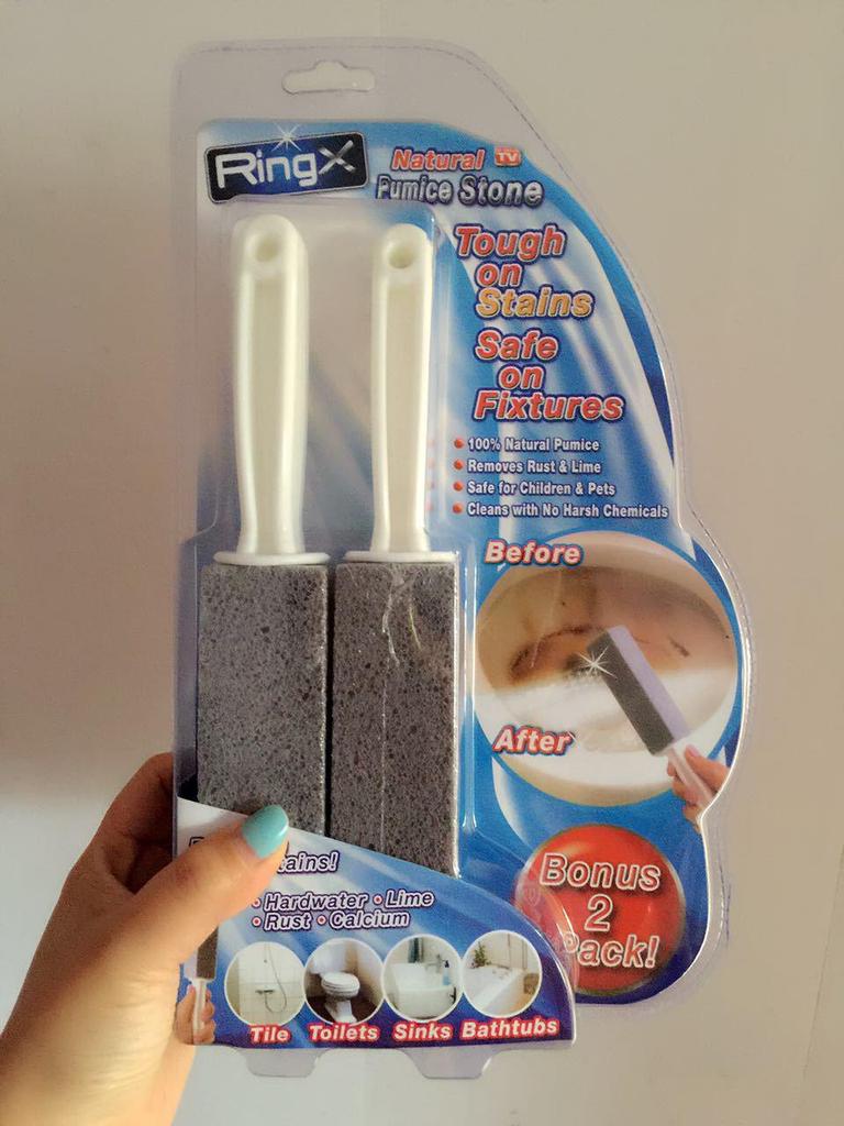 Natural Pumice Stone Toilet Brush - Efficient Cleaner for Crevices and Corners