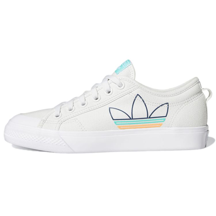 Adidas Originals Nizza Trefoil Slip Resistant Durable Low Top Skate Shoes Women Skate Shoes White Q46353