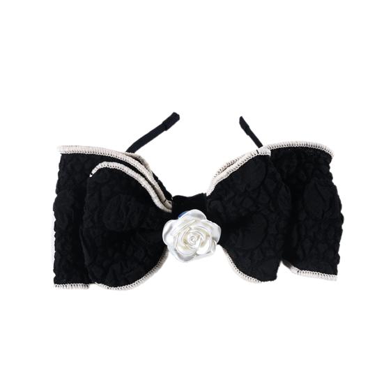 Pet Headgear British Style Bouncy Soft Camellia Creative Dress Up Satin Bow-knot