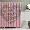 Colorful Love Print Shower Curtain For Bathroom Decoration