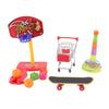 4pcs Bird Training Toys Interactive Fun Basketball Skateboard Trolley Parrot Toys for Budgie Parakeet Cockatiel