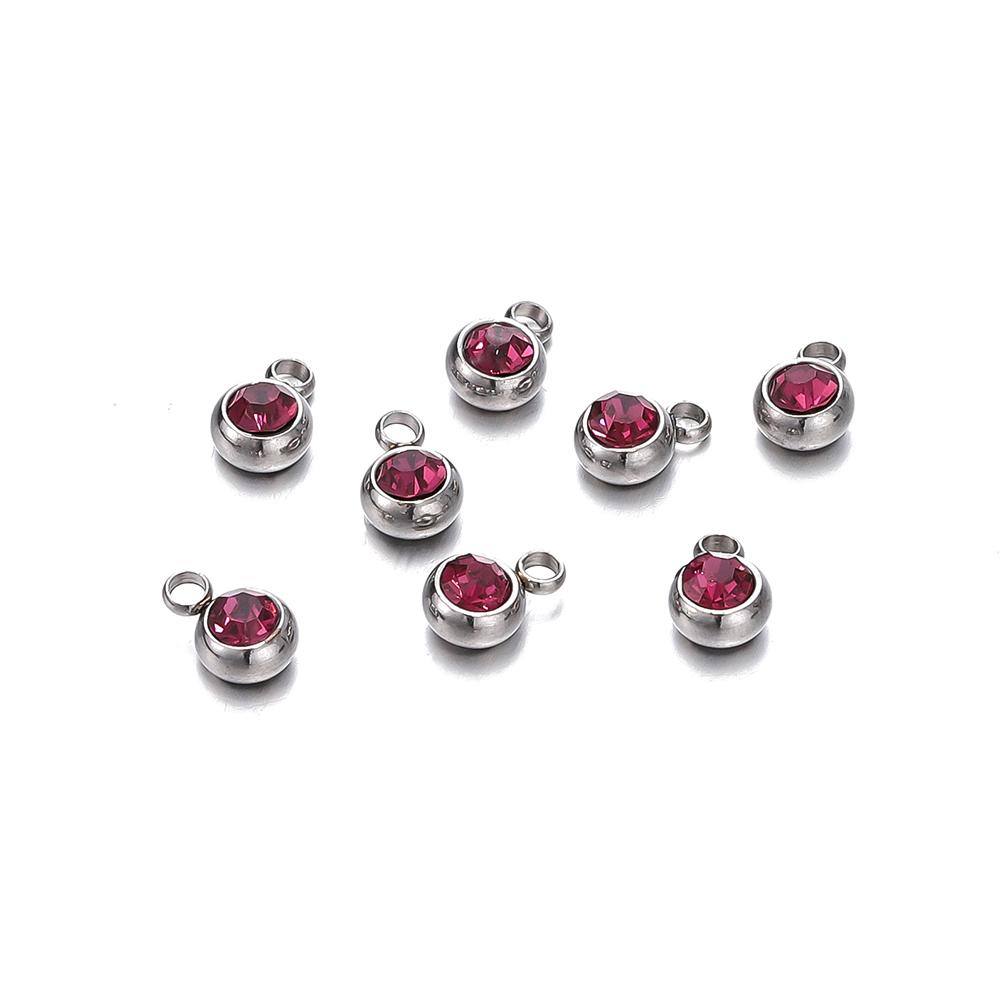 20 Stück 6mm Edelstahl Strassperlen Goldfarbe Kristall Anhänger für DIY Halskette Armband Charm Schmuckherstellung