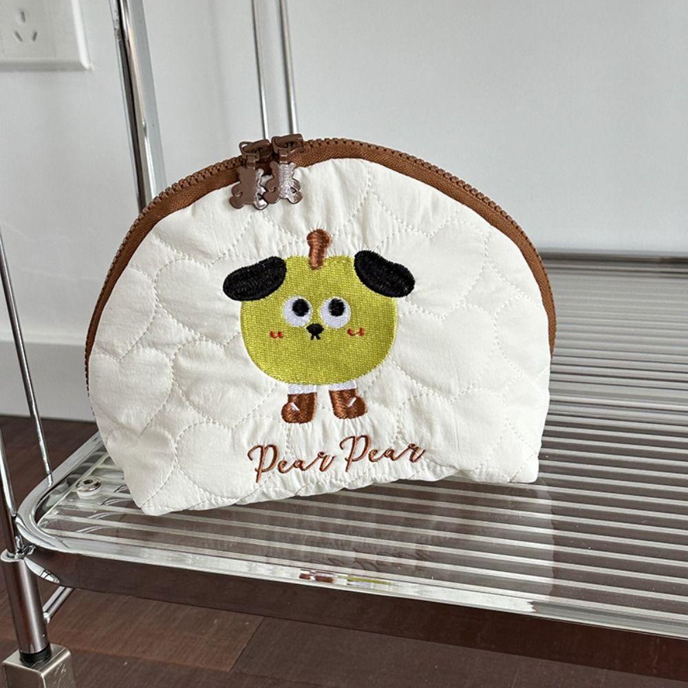 Puppy Cartoon Toiletry Bag Handheld Skincare Storage Bag Portable Embroidery Cosmetic Bag Travel