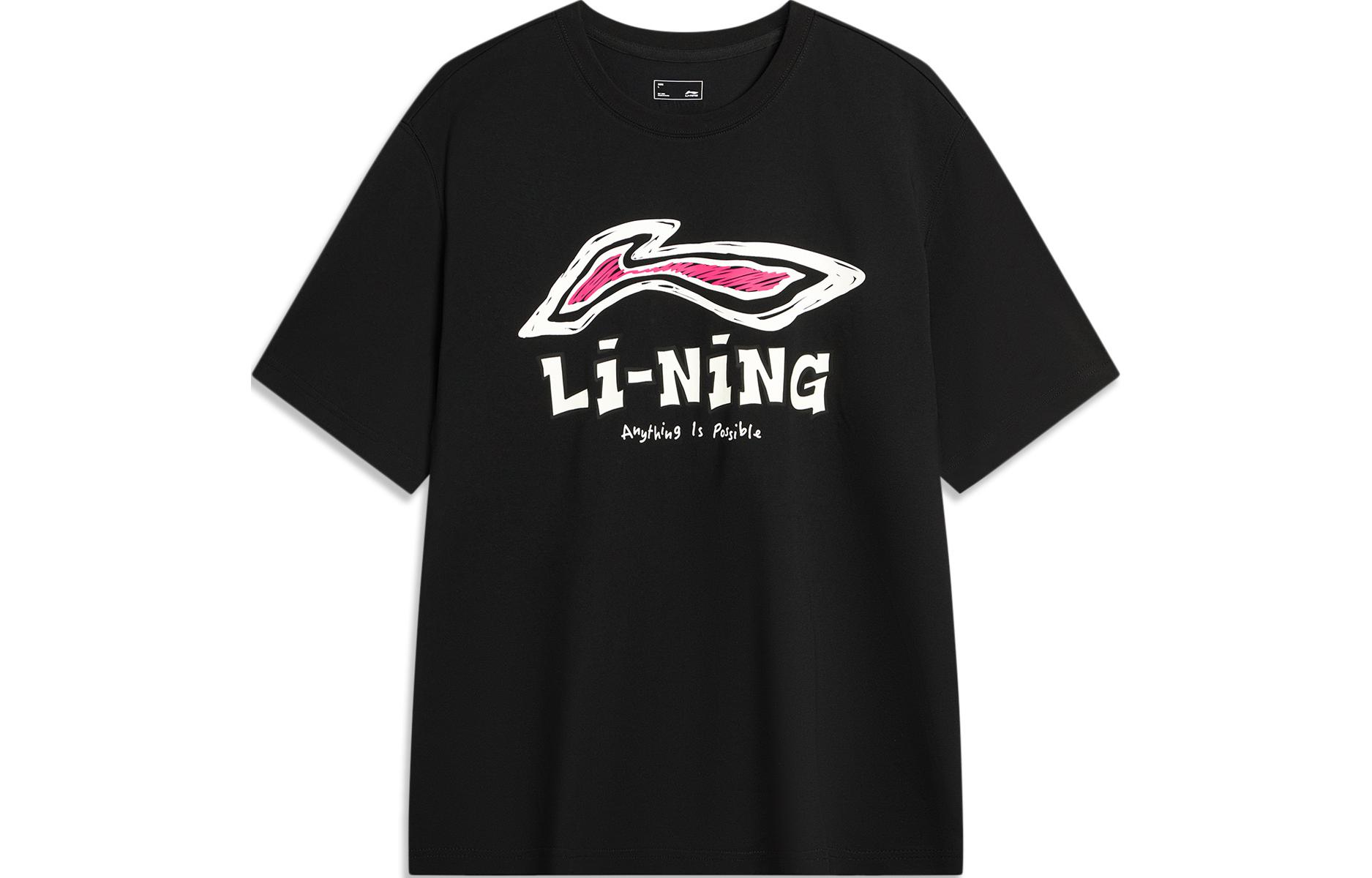 Мужская футболка LiNing с рукавами реглан, черная AHSU711-1 L