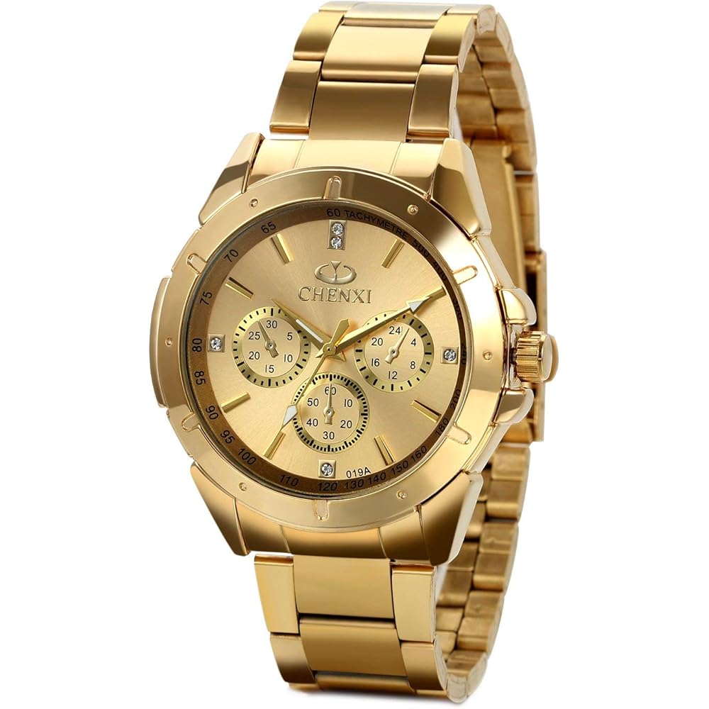 JewelryWe Men s Analog Waterproof Stainless Steel Quartz Watch Gold Round Formal Business Fashion Accessory
