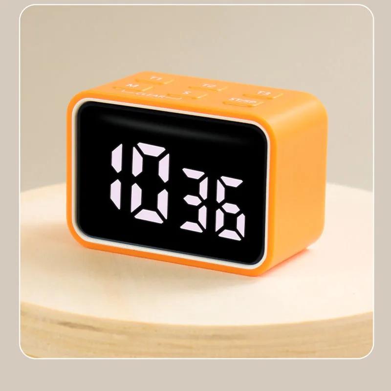 Mini Digitaler Küchentimer LED Visueller Timer für Studium Kochen Positiver Countdown-Alarm 3 Voreingestellte Zeiten Zuhause Aufladen Küchentimer