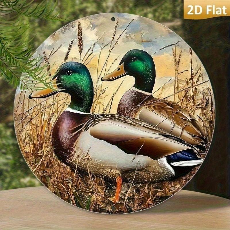Metal Poster Wall Art Vintage Duck Nature Decor for Garage