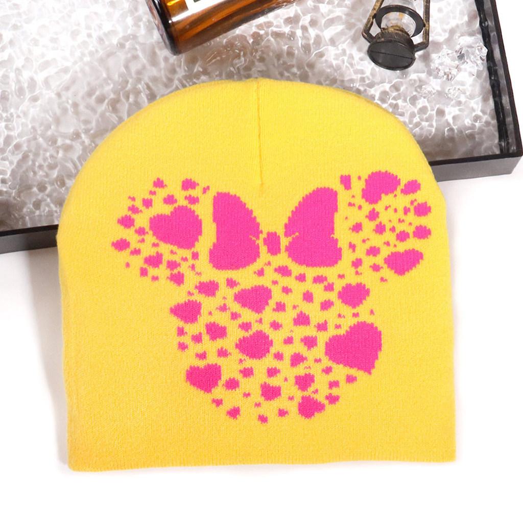 

Knit Mouse Streetwear Hat With Patterned Design And Thermal Insulation Yellow