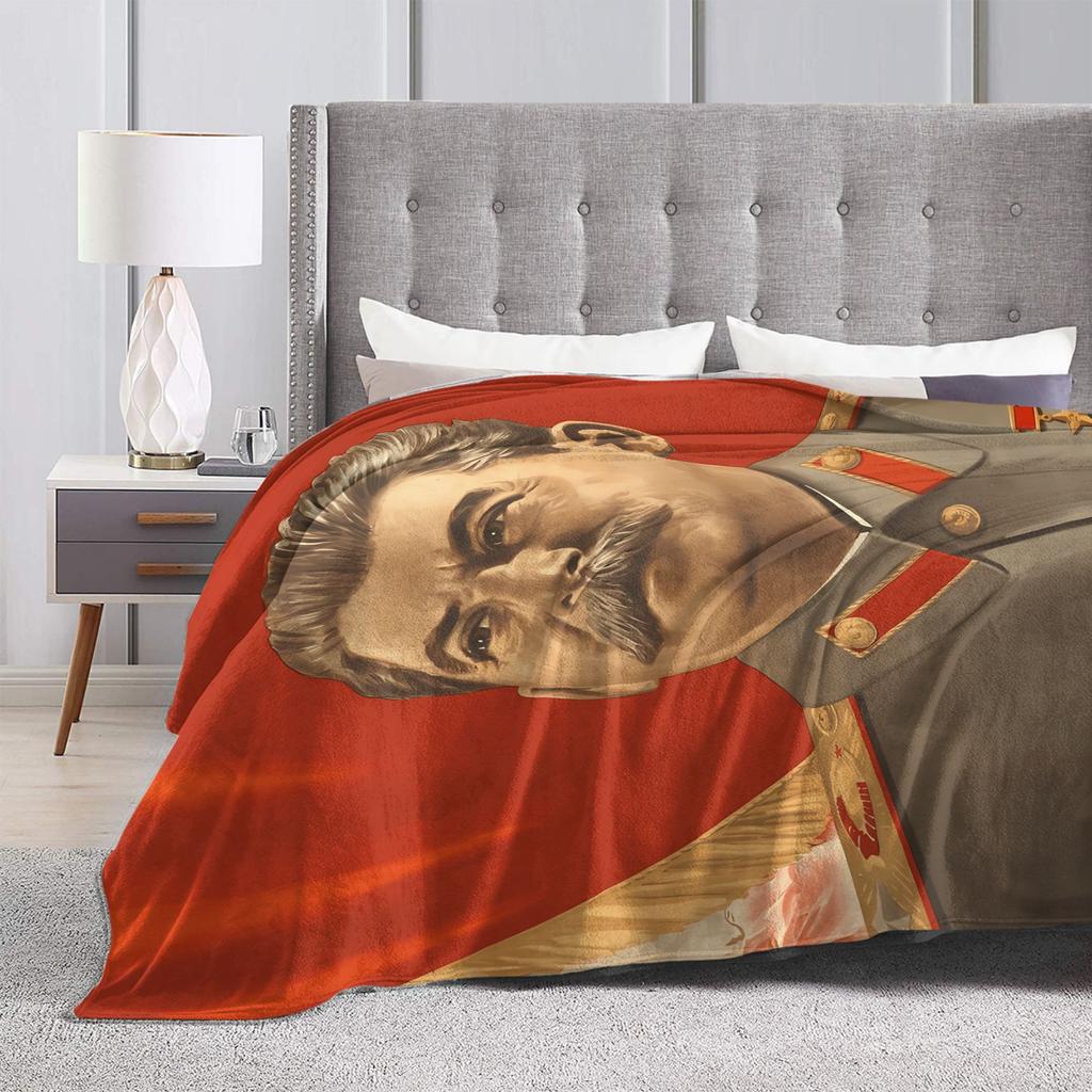 Lenin Joseph Stalin Soft Warm Blankets  Students Plush Throw Blanket Fluffy Home Decor Flannel Bedspread Sofa Bed Cover