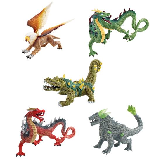 Simulation Mythical Creature Model PVC Chinese Dragon Griffins Collectible Figurine Miniature Mythical Animal Toy Home Office Desktop Decoration