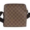 Used LOUIS VUITTON Shoulder Bag Olaf PM N41442 Damier Ebene Brown Everyday use