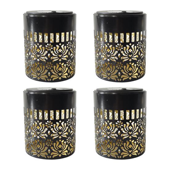 Outdoor Floral Solar Light Metal Solar Powered Deck Step Wall Light Waterproof Fence Light for Garden Patio Backyard Decoration