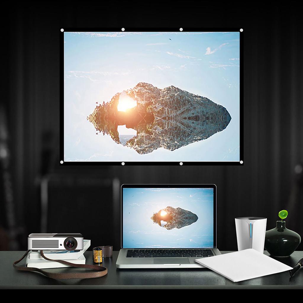 Projector Curtain Projector Screen Diagonal 60100 Inch Portable Foldable Noncrease White Projector Curtain Projection Screen 4:3