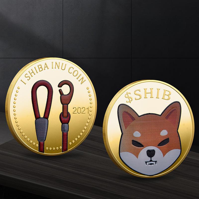Color UV Shiba Inu Coin Virtual Bit Commemorative Coin Digital Virtual Currency Gold Coins, Christmas gift, Stocking stuffers