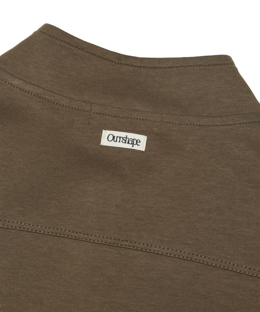 AWOSWEIB Relaxed Slim Zip-Up - Brown