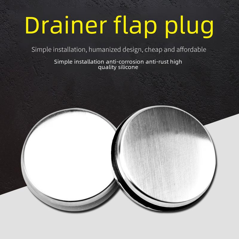 Stainless Steel Flip Top Sink Plug With Black Seal Ring Ideal For Modern Bathrooms And Washbasins
