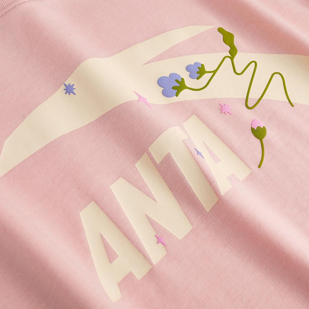 Anta Short Sleeve Knitted T-Shirt Summer 2026 Women tops Peach-Pink 962628115-3